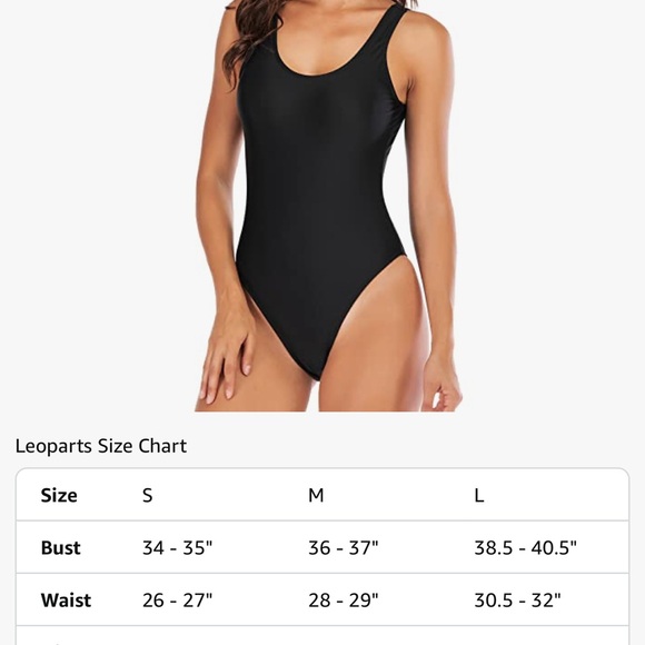 Black One Piece Swimsuit with Scoop Neckline S Brand New - Picture 6 of 6